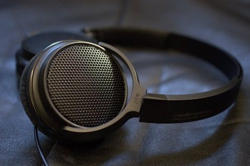 pair of black headphones